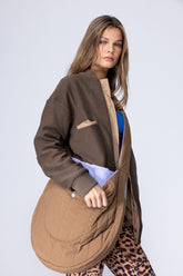 MOON CROSS BODY BAG - FLAT WHITE BROWN